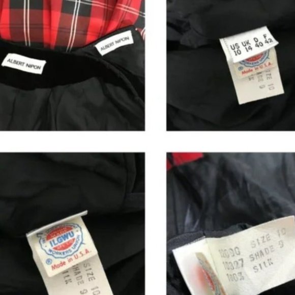 Vintage Albert Nipon Dress Black Red - Picture 16 of 16